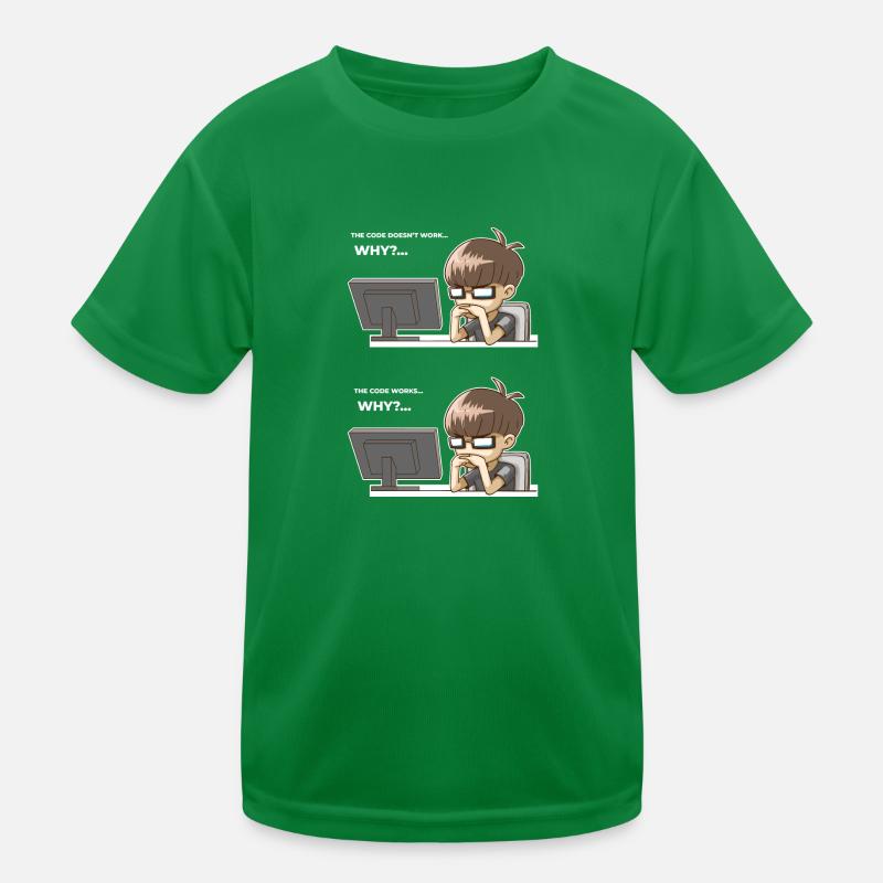 Lustiger Programmiercode funktioniert warum Kinder Funktions-T-Shirt
