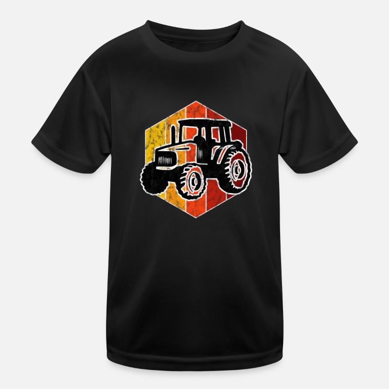 Farmer Tractor Retro Tractor Farm Tractors Kids Functional T-Shirt