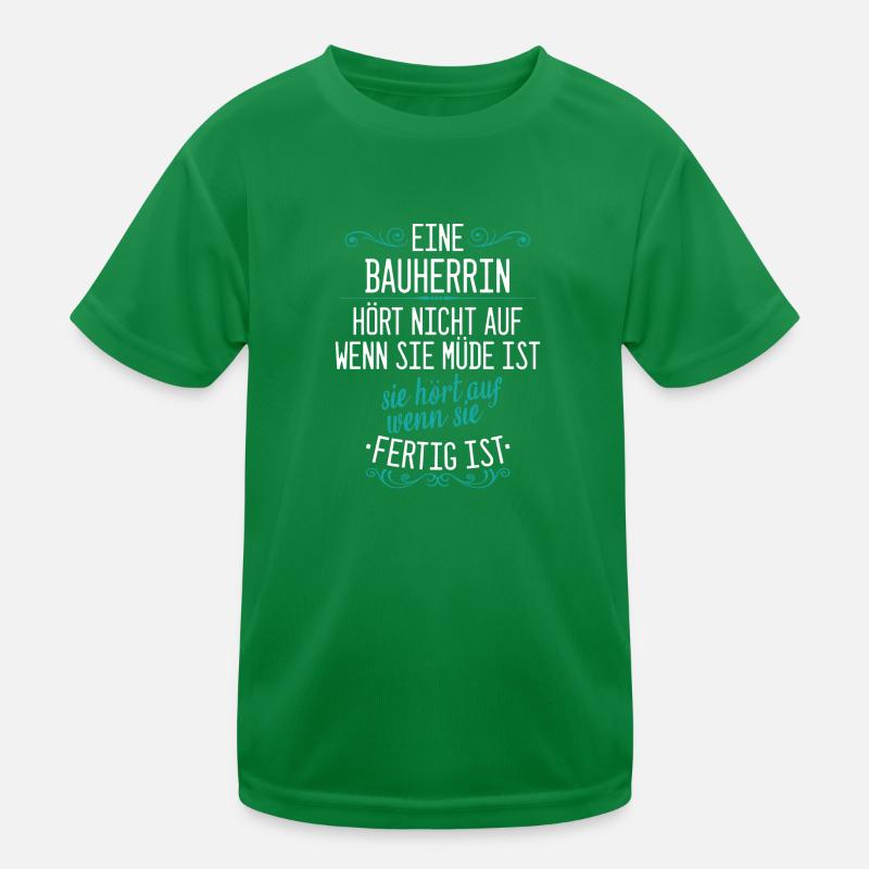 Bauherr Bauherrin Hausbau Eigenheim Neubau Spruch Kinder Funktions-T-Shirt