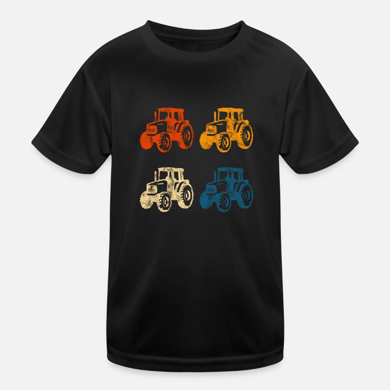 Farm Tractor Farmer Retro Tractor Tractors Kids Functional T-Shirt