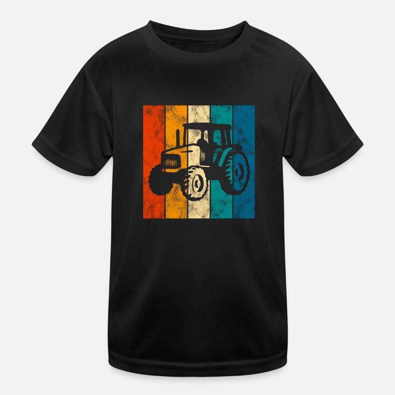 Farm Tractor Farmer Tractor Retro Tractors Kids Functional T-Shirt