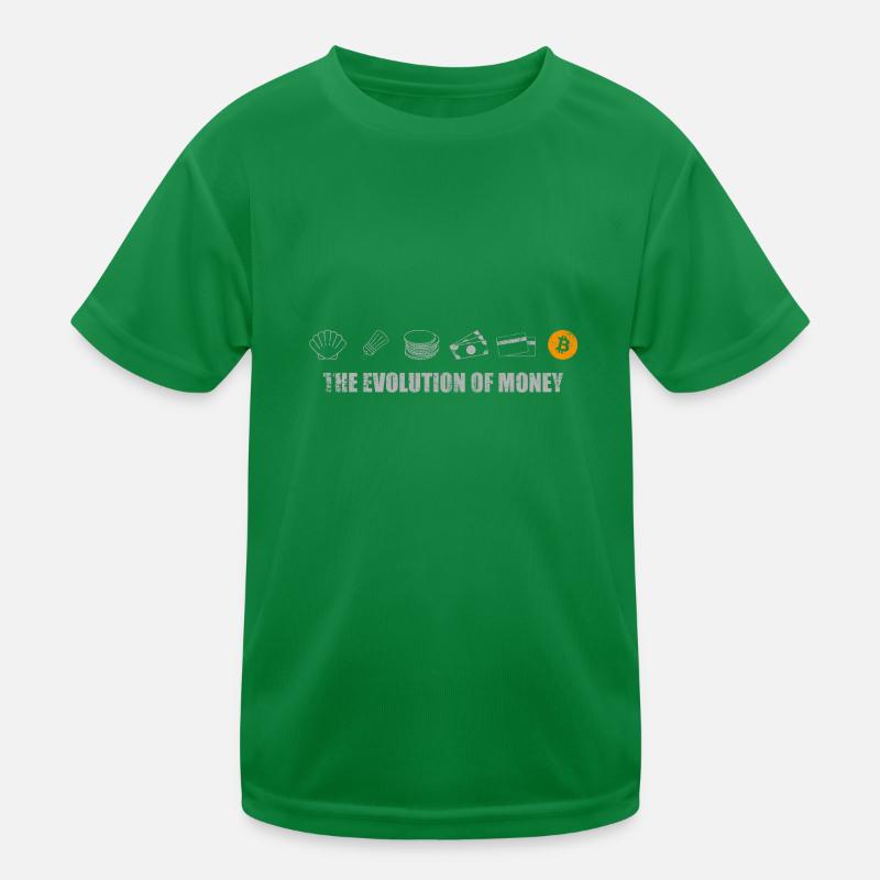 The Evolution of Money Bitcoin Cryptocurrency BTC Kids Functional T-Shirt