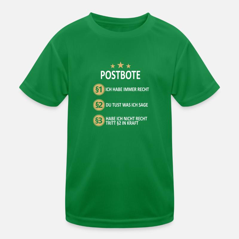 Postbote Briefträger Post Paketdienst Beruf Spruch Kinder Funktions-T-Shirt