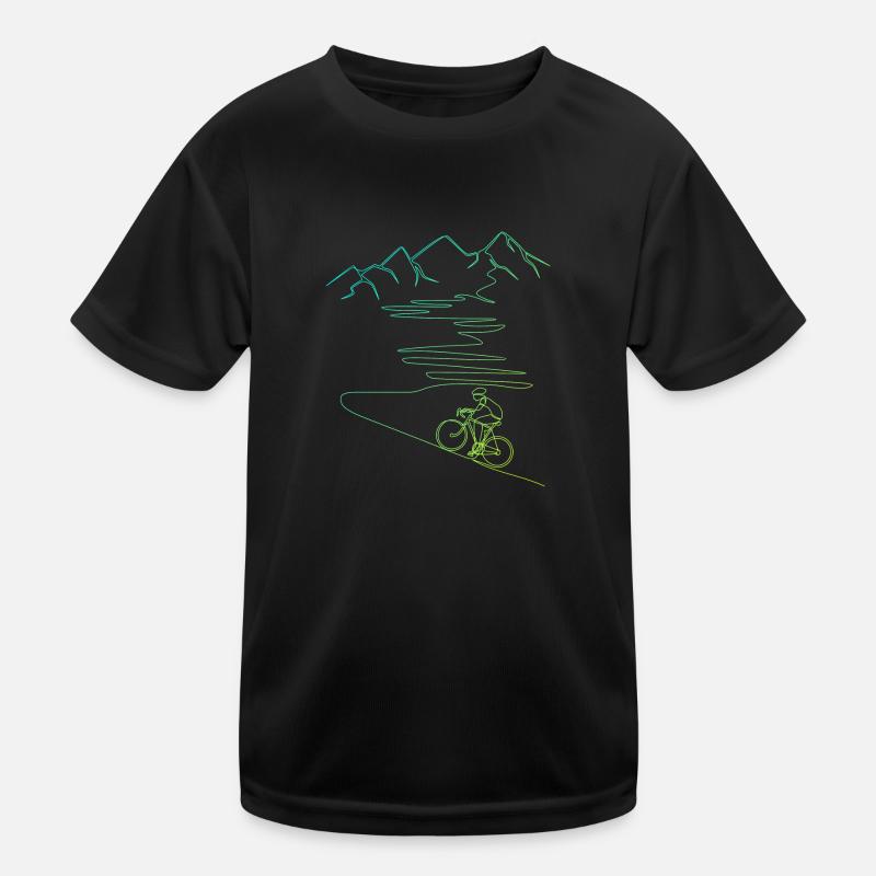 Rennrad mit Berg, Alpenpass, Serpentinen Kinder Funktions-T-Shirt