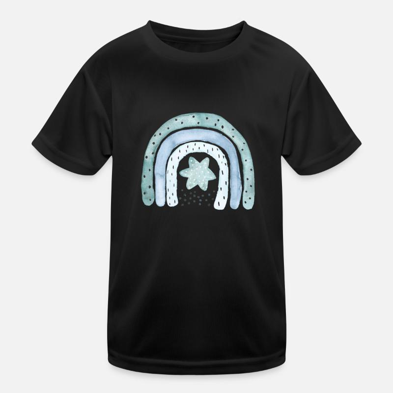 Rainbow denim blue with asterisk Kids Functional T-Shirt