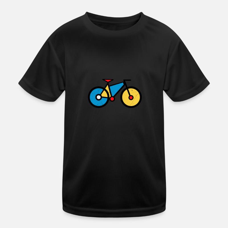 Mondrian Art Bicycle Cycling Math Gift Idea Kids Functional T-Shirt