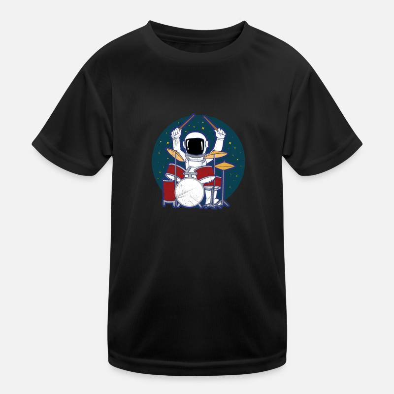Astronaut Drummer Space Lover Geschenkidee Kinder Funktions-T-Shirt