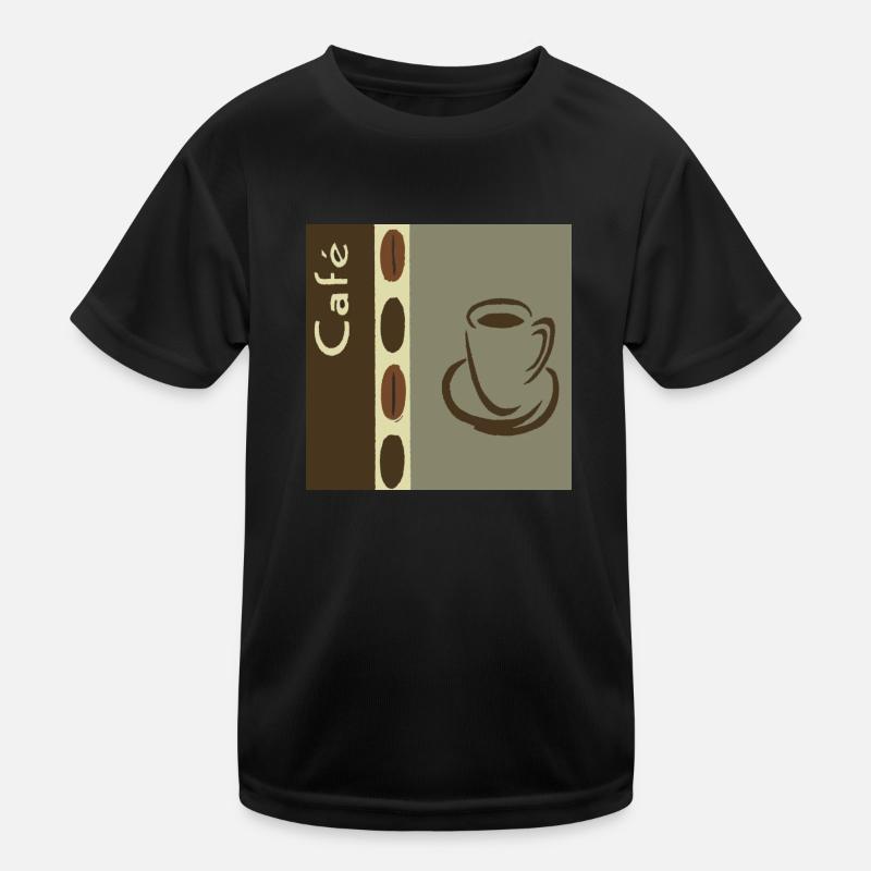 Coffee bean pattern / coffee collage as wall decoration Kids Functional T-Shirt
