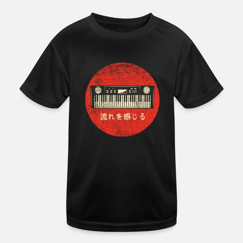 Synthétiseur Retro Techno DJ Vintage Clavier T-shirt sport Enfant