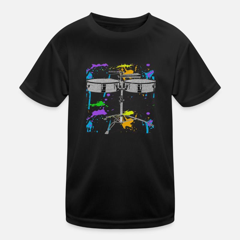 Timbal Color Splash Percussion Instrument Kids Functional T-Shirt