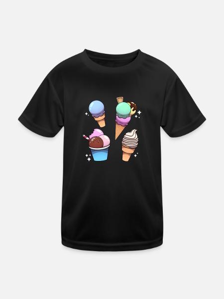 Eis - Kinder Funktions-T-Shirt - Schwarz