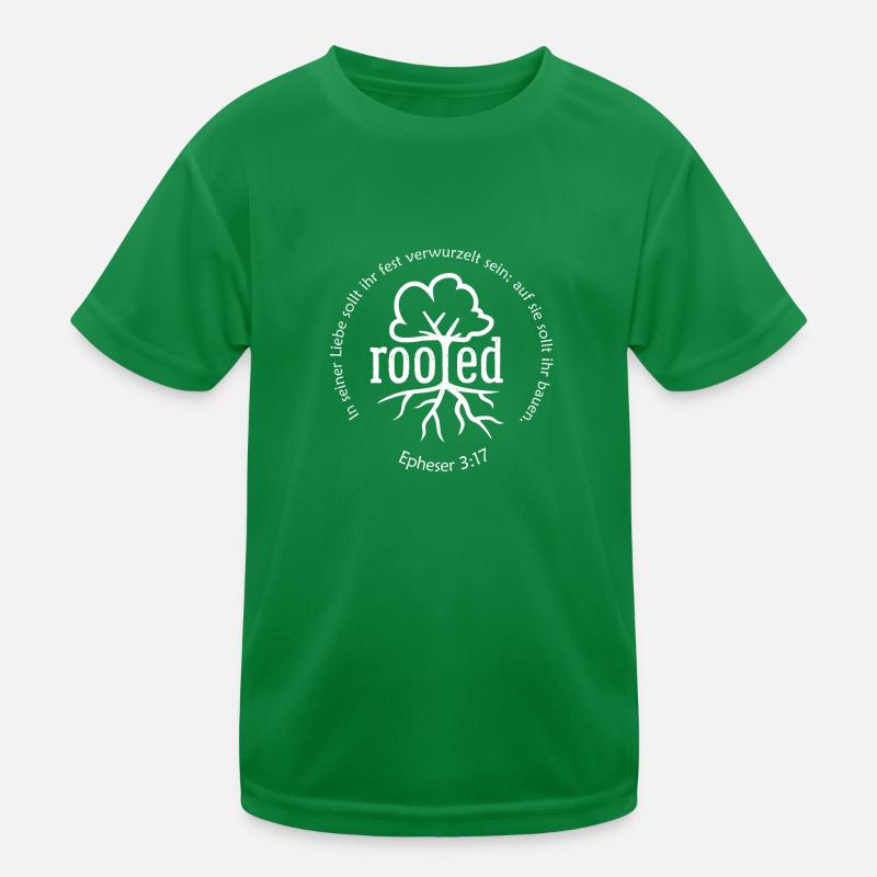 rooted Logo mit Bibelvers White Kinder Funktions-T-Shirt