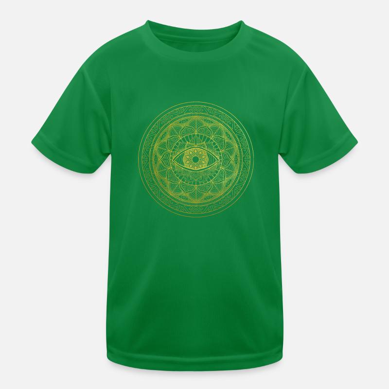 Hand Drawn Ornate Mandala Third Eye Kids Functional T-Shirt