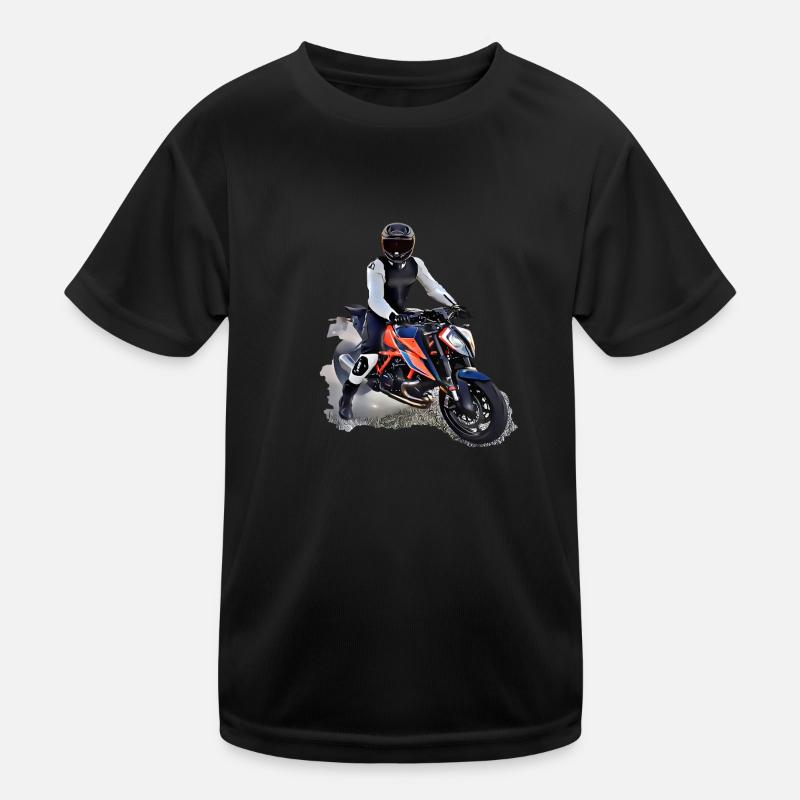 Poster Motorradfahrer Kinder Funktions-T-Shirt