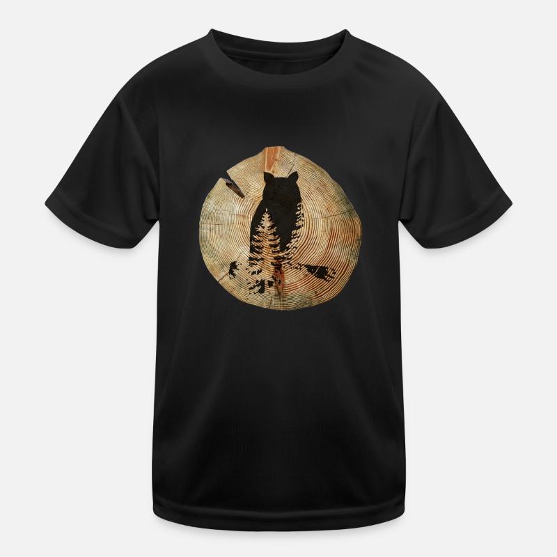 Baumscheibe Eule Kinder Funktions-T-Shirt