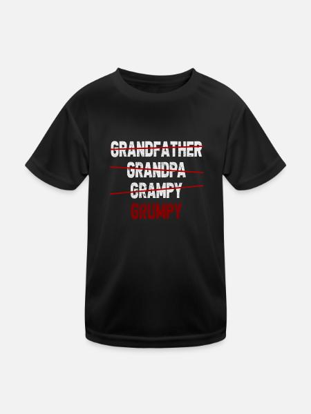 Grandfather Grandpa Grampy Grumpy Grandad - Kids Functional T-Shirt - black - Front