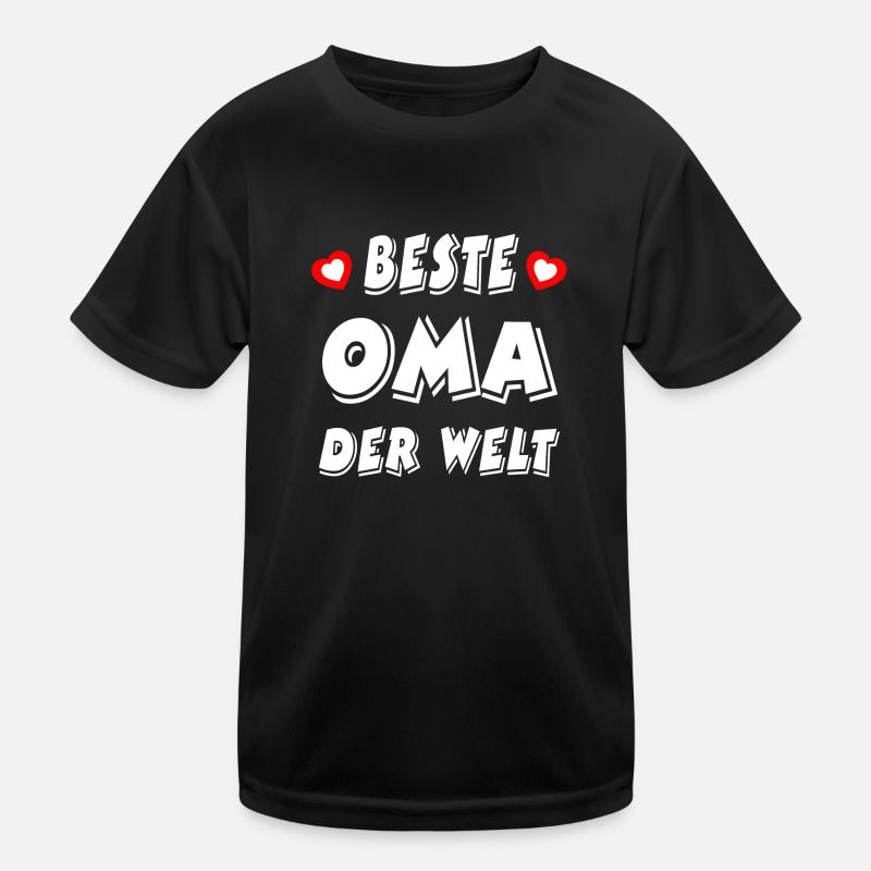 Oma - Kinder Funktions-T-Shirt - Schwarz