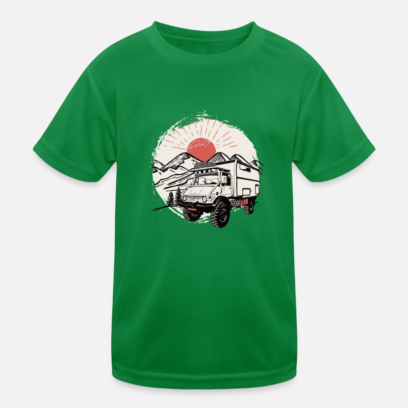 Camping - Unimog - Adventure - Oldtimer Kinder Funktions-T-Shirt