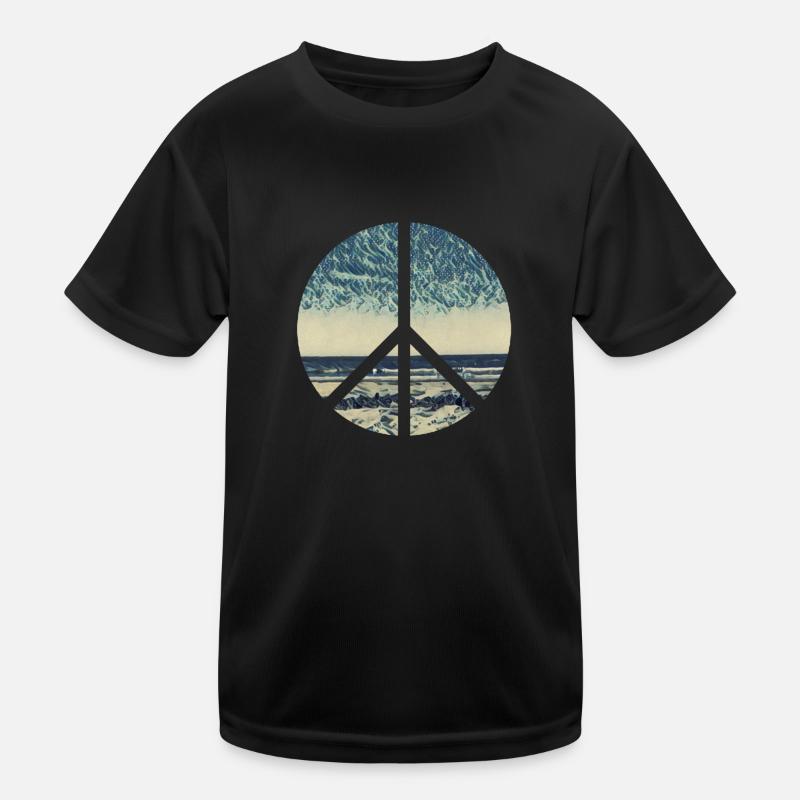 Peace Zeichen Ocean Kinder Funktions-T-Shirt
