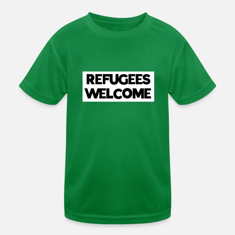 Flüchtlinge willkommen Kinder Funktions-T-Shirt