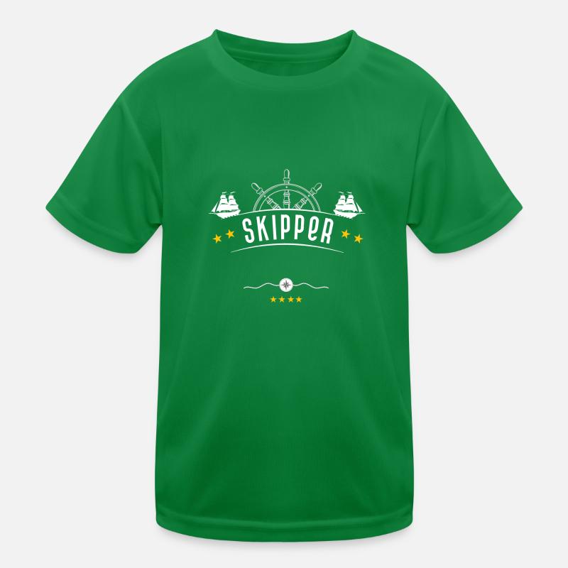 Skipper Shirt mit eigenem- oder Bootsnamen Kinder Funktions-T-Shirt