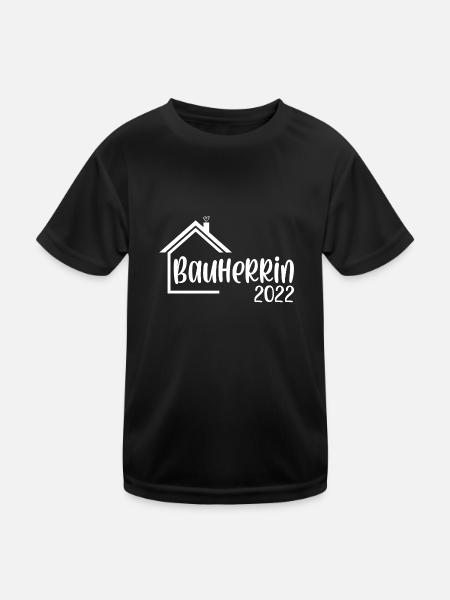 Bauherrin 2022 - Kinder Funktions-T-Shirt - Schwarz - Vorne