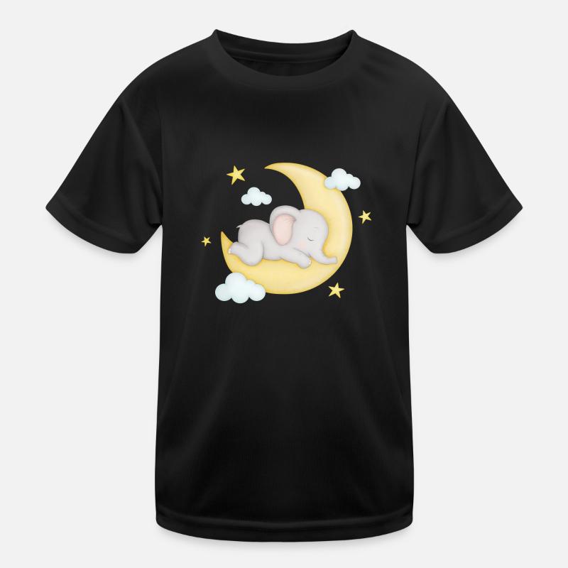 petit éléphant mignon dort sur la lune T-shirt sport Enfant