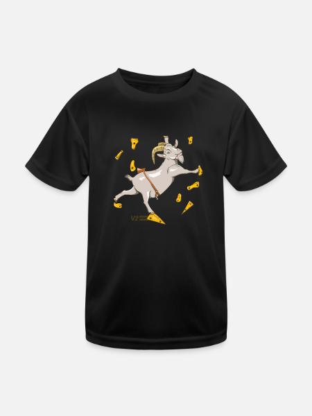 Climbing goat rocks - Kids Functional T-Shirt - black