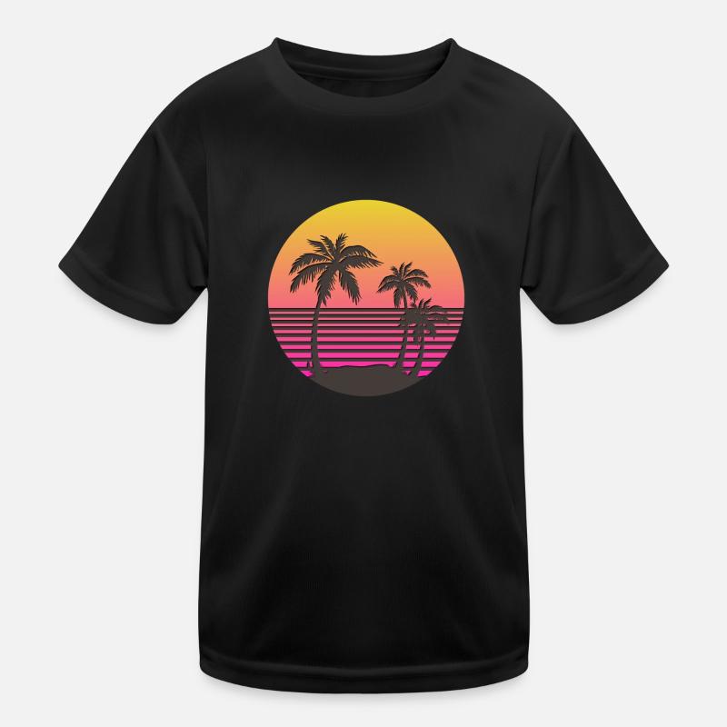 Synthwave Soleil et Palmiers T-shirt sport Enfant