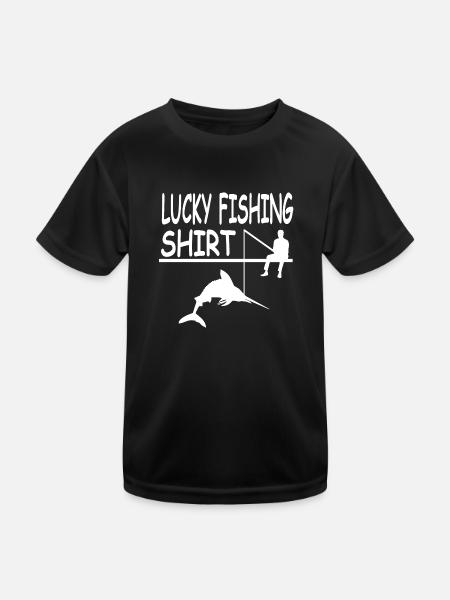 Angeln - Kinder Funktions-T-Shirt - Schwarz - Vorne