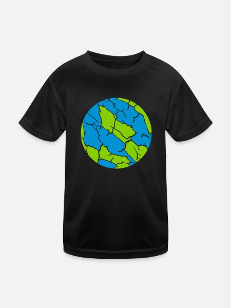 Colorful Ball Cracks Pattern - Kids Functional T-Shirt - black - Front