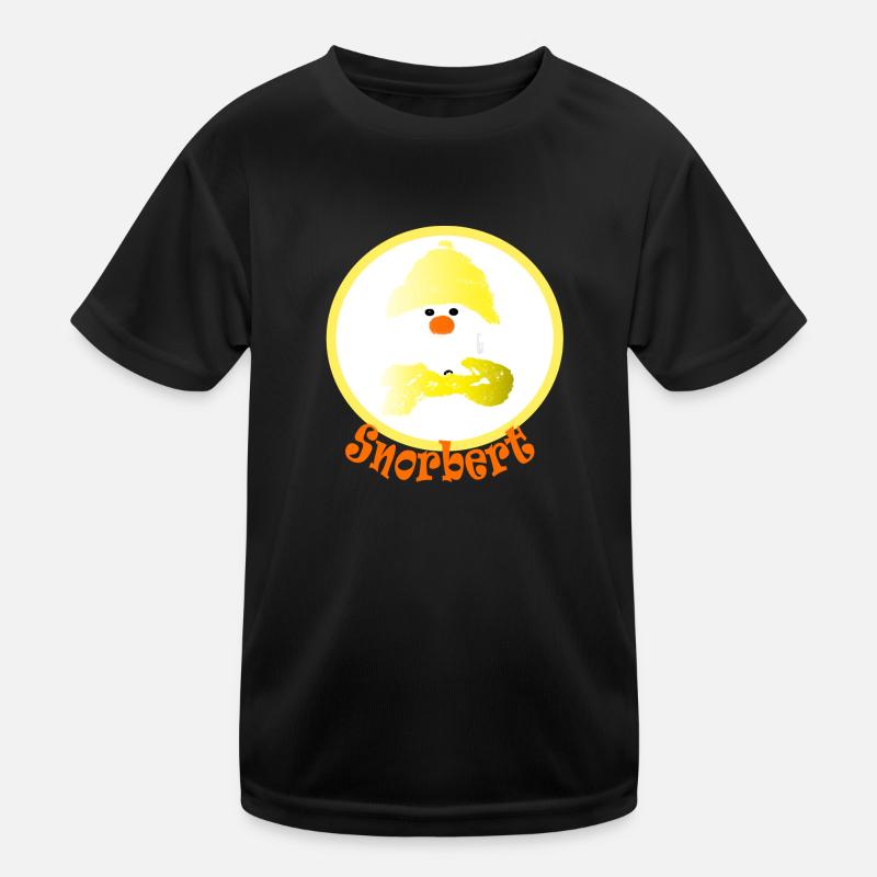Snorbert der Schneemann - Kinder Funktions-T-Shirt - Schwarz