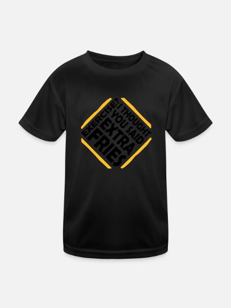 Exercice Extra Fries Citation - T-shirt sport Enfant - noir - Devant
