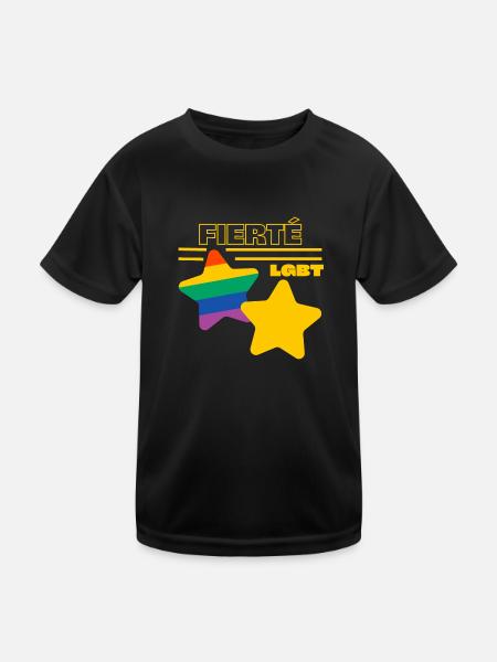 FIERTÉ LGBT - T-shirt sport Enfant - noir - Devant
