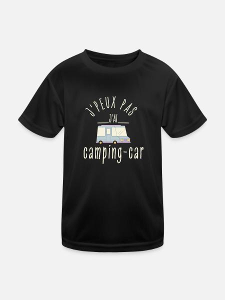 J peux pas j ai Camping car - T-shirt sport Enfant - noir - Devant