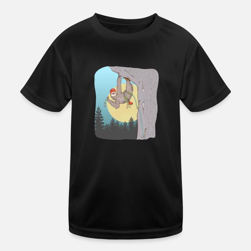 Sloth rock climbing Faultier-Klettern Kinder Funktions-T-Shirt