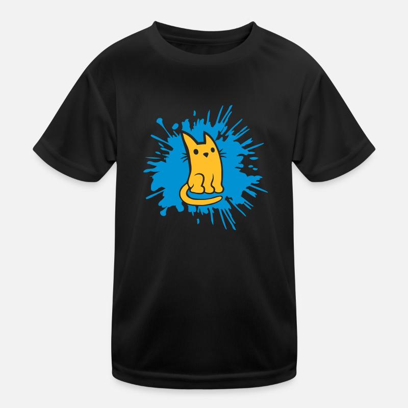 Drops of Color blobs cat comic Kids Functional T-Shirt