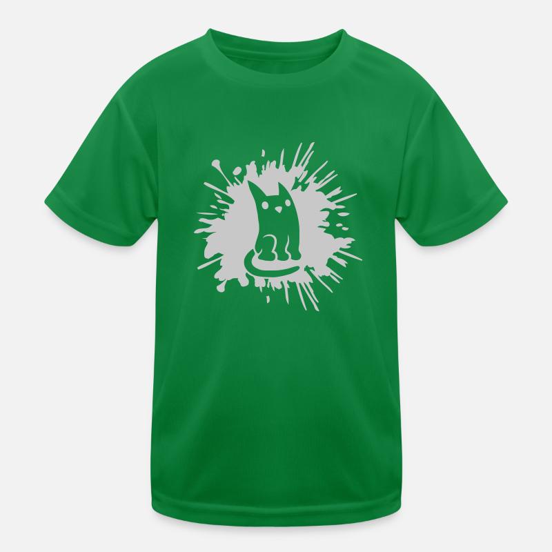 Comic Drops Cat Éclaboussures de couleur T-shirt sport Enfant