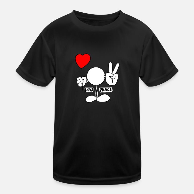 Love & Peace Plain Doodle Kids Functional T-Shirt