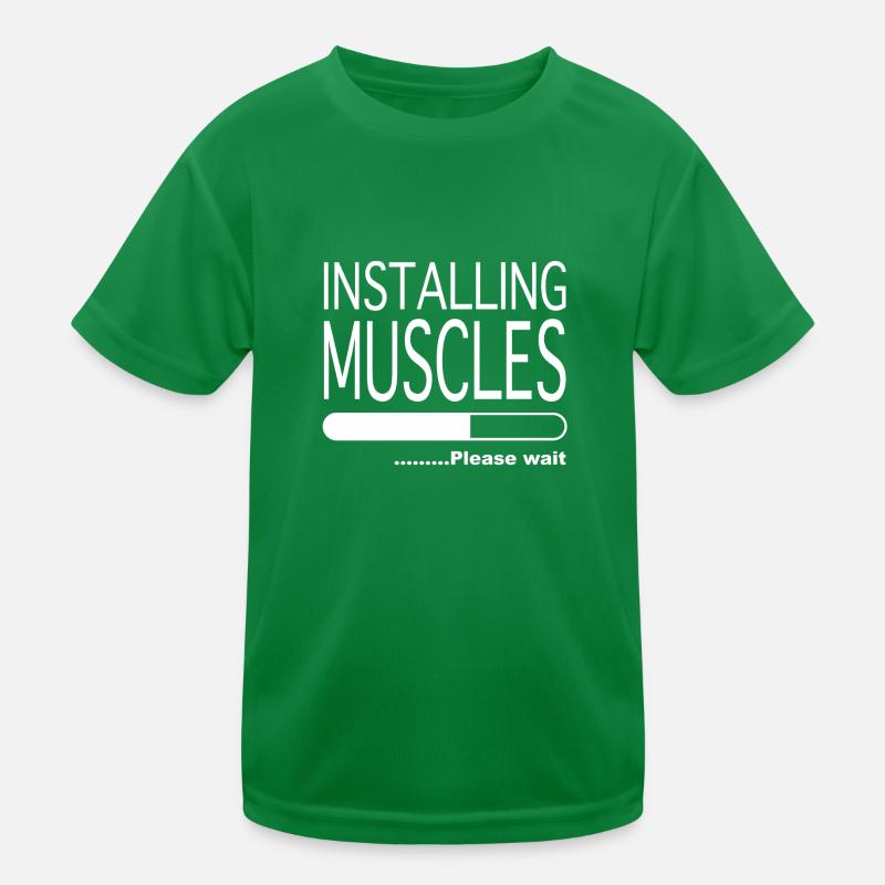 Installation de muscles s’il vous plaît attendre ... T-shirt sport Enfant