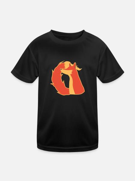 Foxlay Style - Kinder Funktions-T-Shirt - Schwarz - Vorne