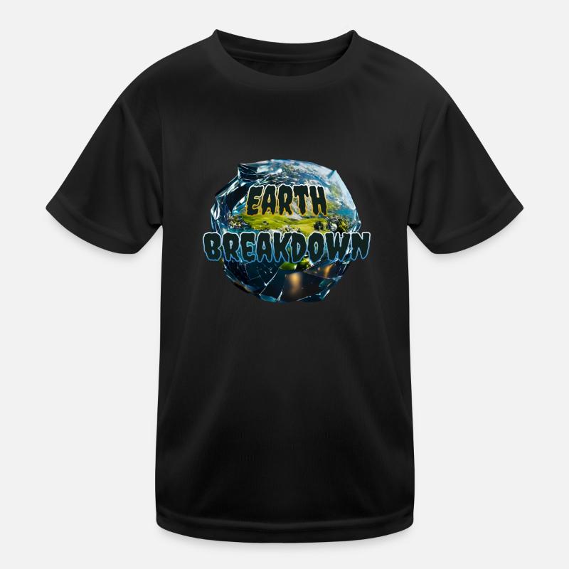 Earth Breakdown - Kids Functional T-Shirt - black