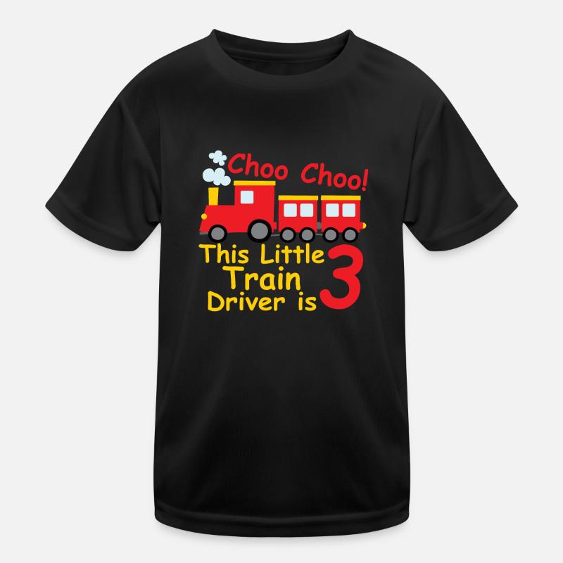 Geburtstagsshirt 3 jahr Eisenbahn Lok Baby Junge Kinder Funktions-T-Shirt