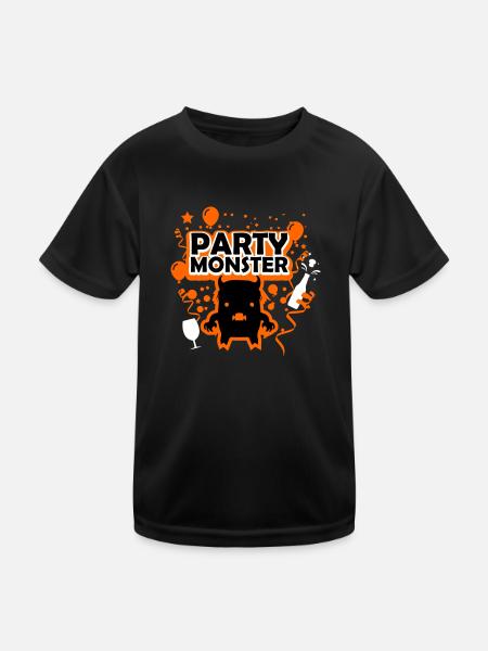 Party monster orange - Kids Functional T-Shirt - black - Front