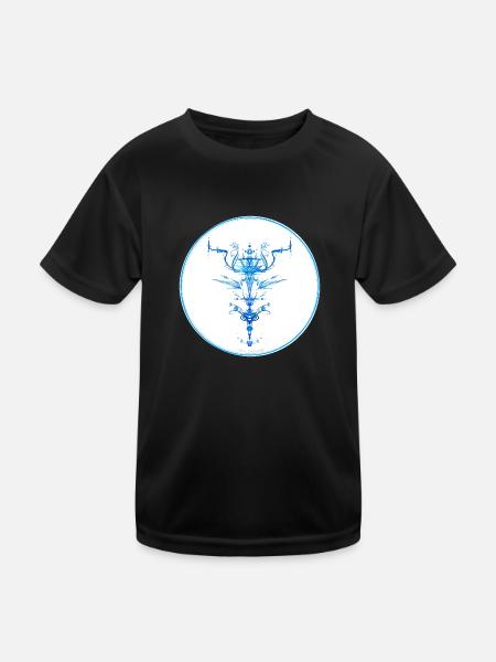 Mystique Collection ~ hellblau ~ n°2 - Kinder Funktions-T-Shirt - Schwarz - Vorne