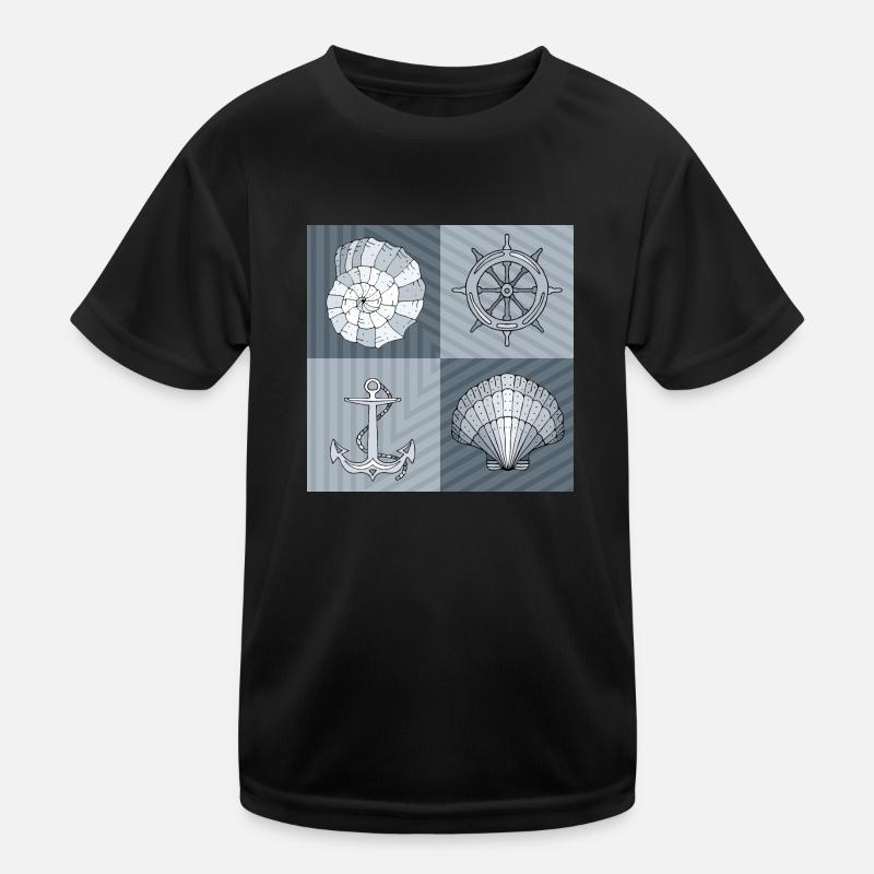 Maritime Symbole Kinder Funktions-T-Shirt
