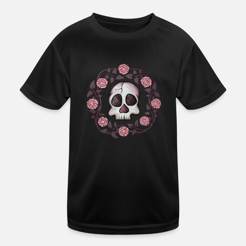 Pretty Spooky Rose Skull Kids Functional T-Shirt