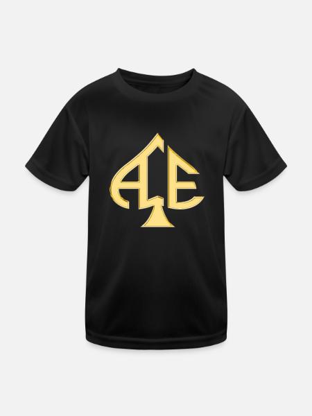 Ace of Spades Casino poker card games money luck - Kids Functional T-Shirt - black