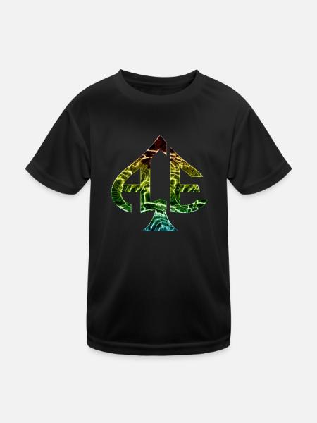 Ace of Spades Casino Poker Kartenspiele Geld Glück - Kinder Funktions-T-Shirt - Schwarz - Vorne