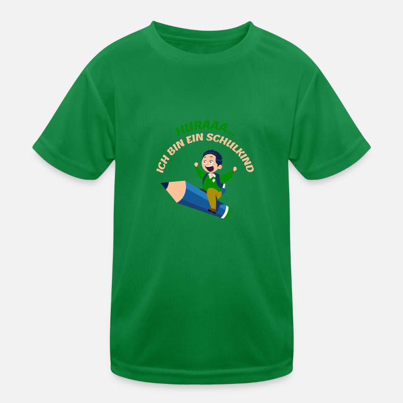Hurra ich bin ein Schulkind Schulanfang Einschulun Kinder Funktions-T-Shirt